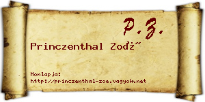 Princzenthal Zoé névjegykártya